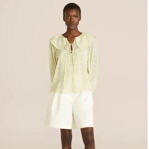 Silk Rebecca Taylor Daybreak Checkered Blouse.